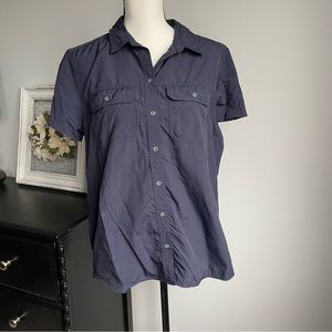 Travex Navy Button Down Hiking Top